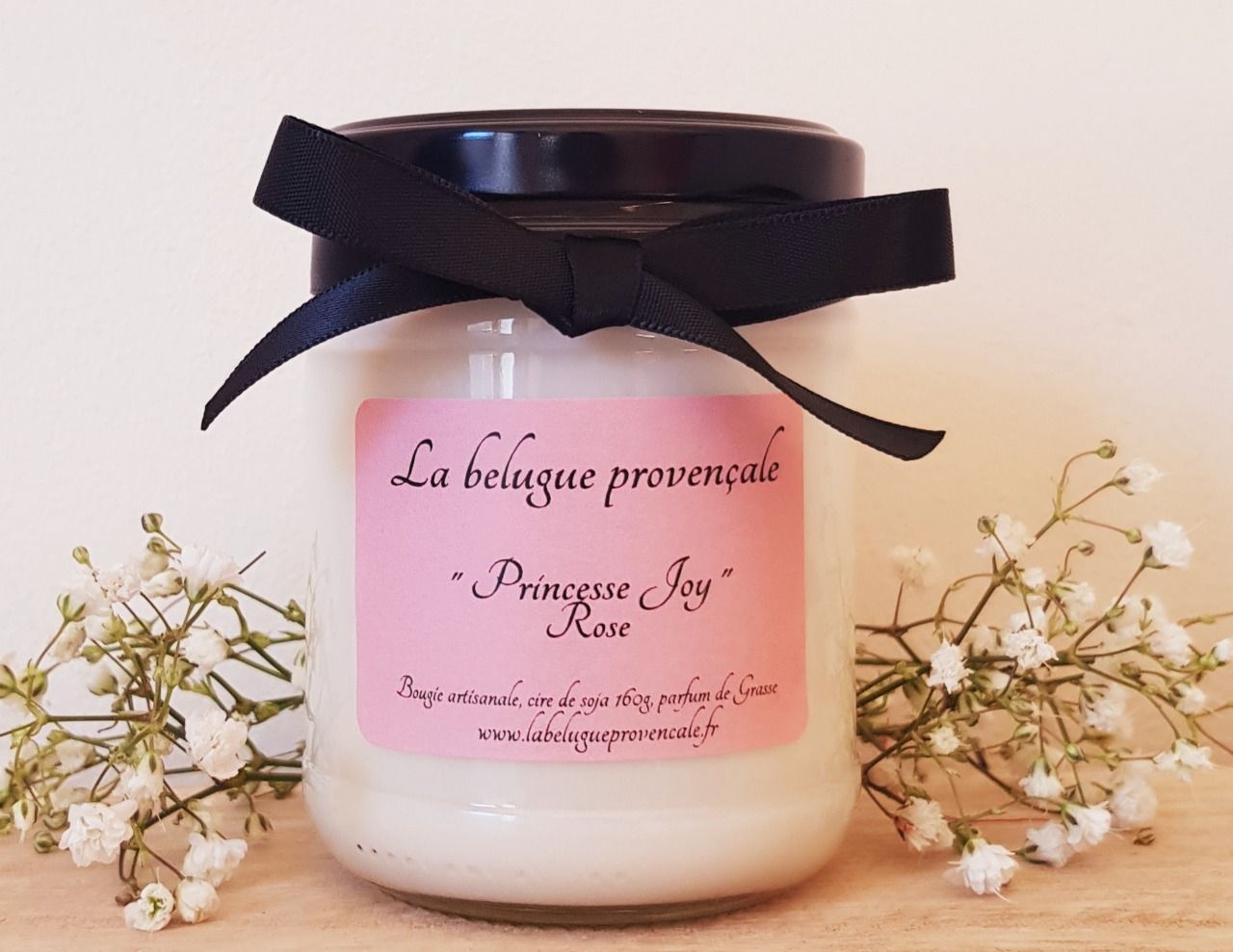 Bougie Rose Princesse Joy - Labelugueprovencale