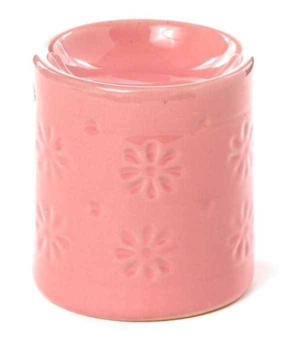 Brûle-parfum fleurs en relief rose