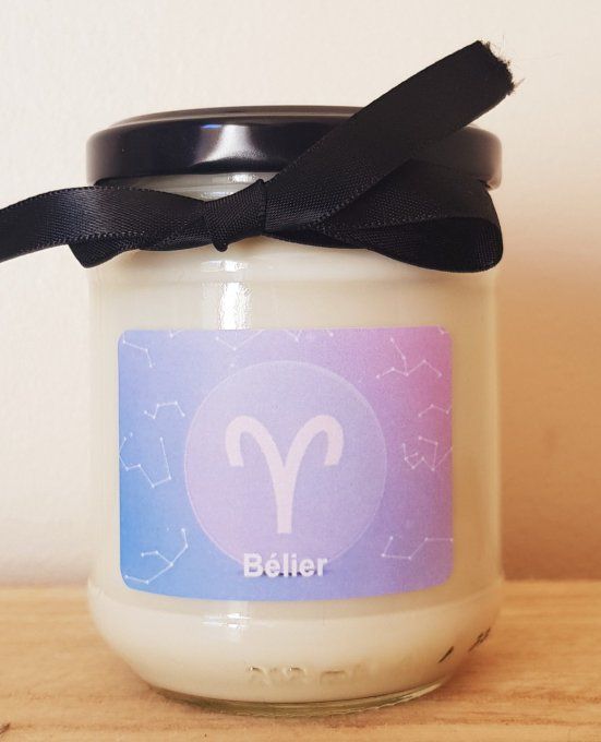Bougie astrologie Bélier avec porte-clé "Week-end à Dubaï"