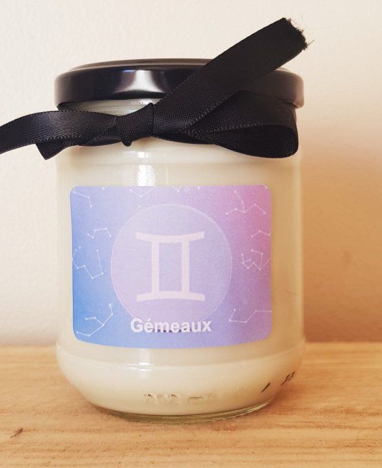 Bougie astrologie Gémeaux avec porte-clé "Balade à Tokyo"