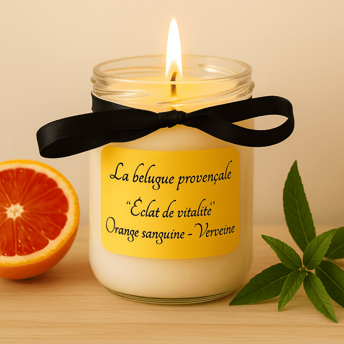 Bougie Orange sanguine et verveine "Eclat de vitalité"