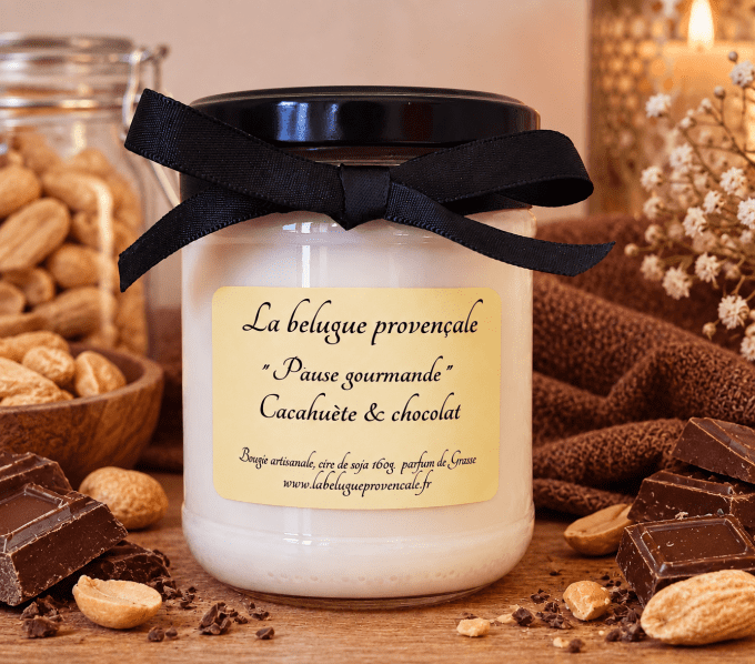Bougie Cacahuète chocolat "Pause gourmande" 