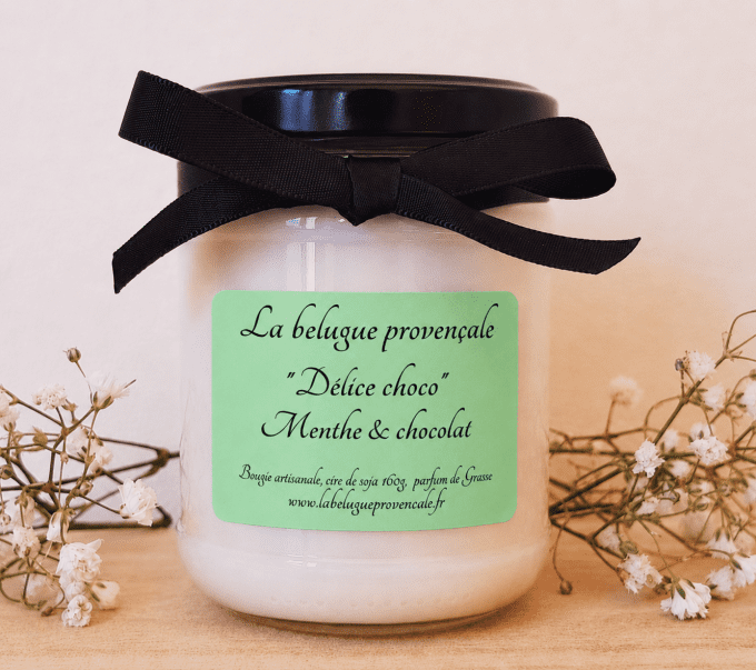 Bougie Menthe & chocolat "Délice choco" 