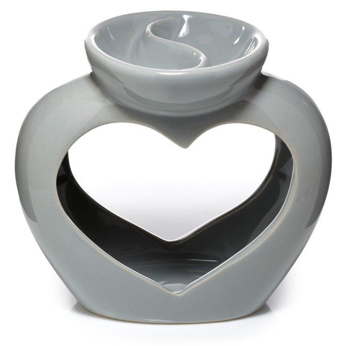 Grand Brûle-parfum coeur double gris