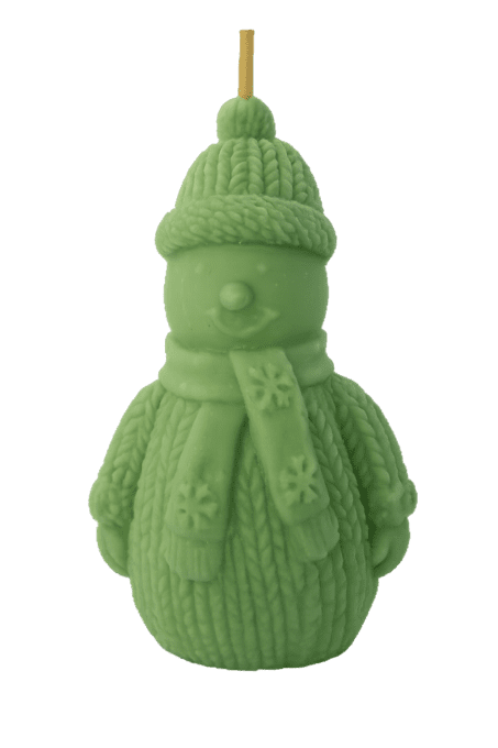 Bougie Bonhomme de neige vert